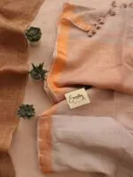 Copper Metallic Linen Saree