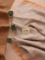 Copper Metallic Linen Saree