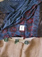 Indigo Dola Ajrakh Saree
