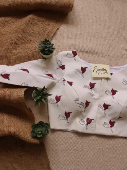 White Floral Blouse