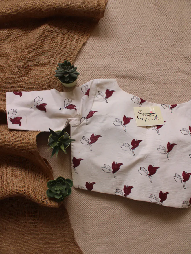 White Floral Blouse