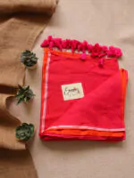 ORANGE AND RED BREEZY SAREE