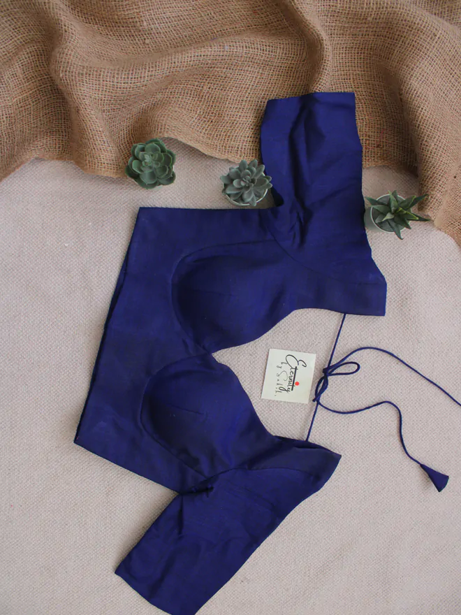 Blue Madhubala With Sleeves Blouse