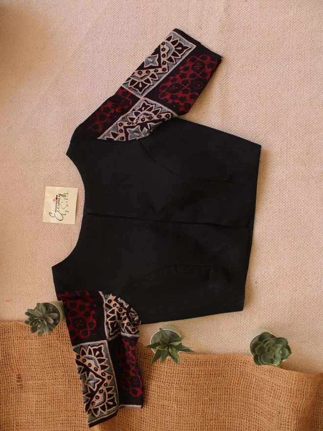 Black Ajrakh Sleeve Blouse