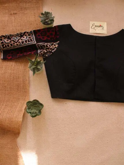 Black Ajrakh Sleeve Blouse