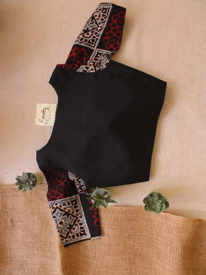 Black Ajrakh Sleeve Blouse
