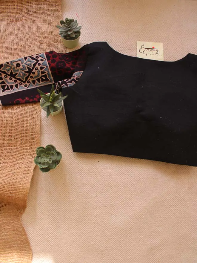 Black Ajrakh Sleeve Blouse