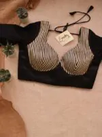 Black Striped Silk Blouse