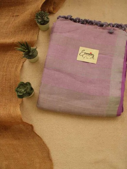 Lilac Linen Saree