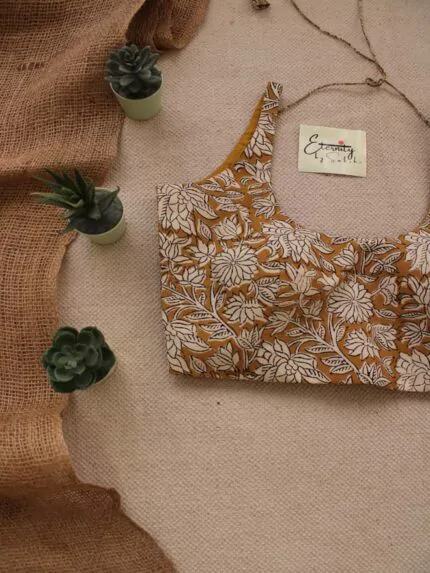 Sand Yellow Kalamkari Blouse
