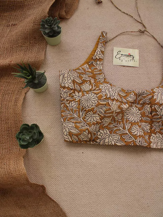 Sand Yellow Kalamkari Blouse