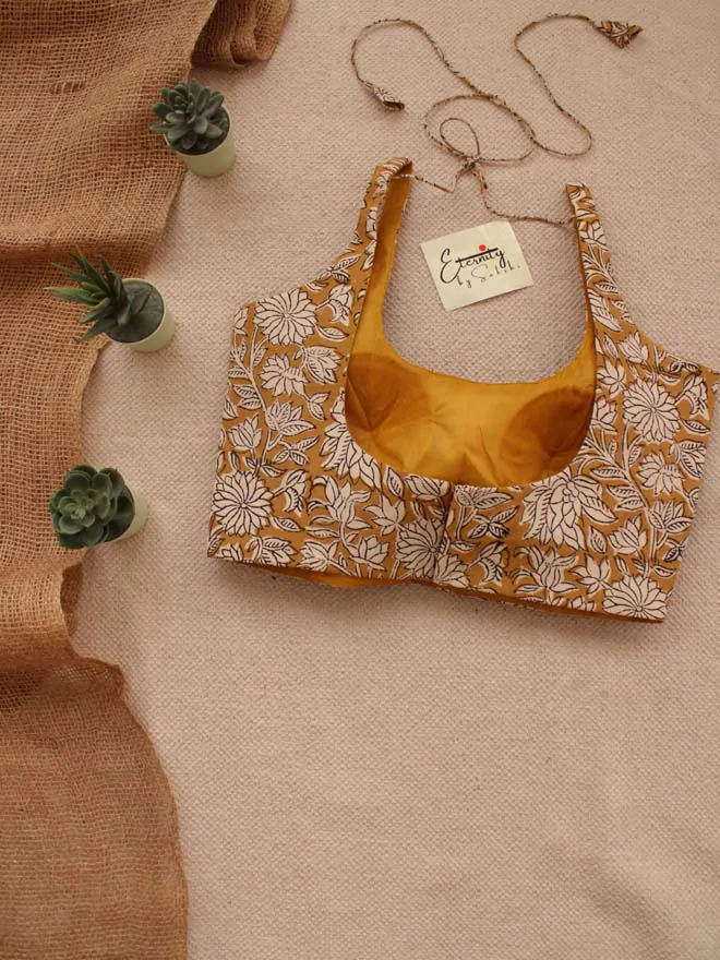 Sand Yellow Kalamkari Blouse