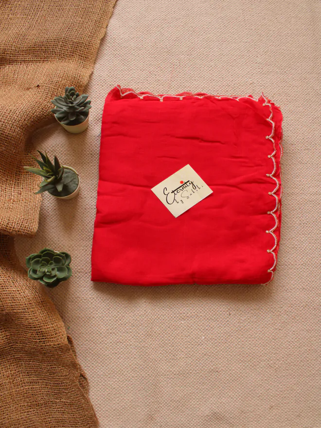 Red Pearl Saree