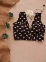 Black Ajrakh Mughal Blouse