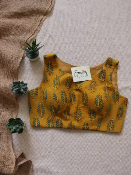 Turmeric Ajrakh Blouse