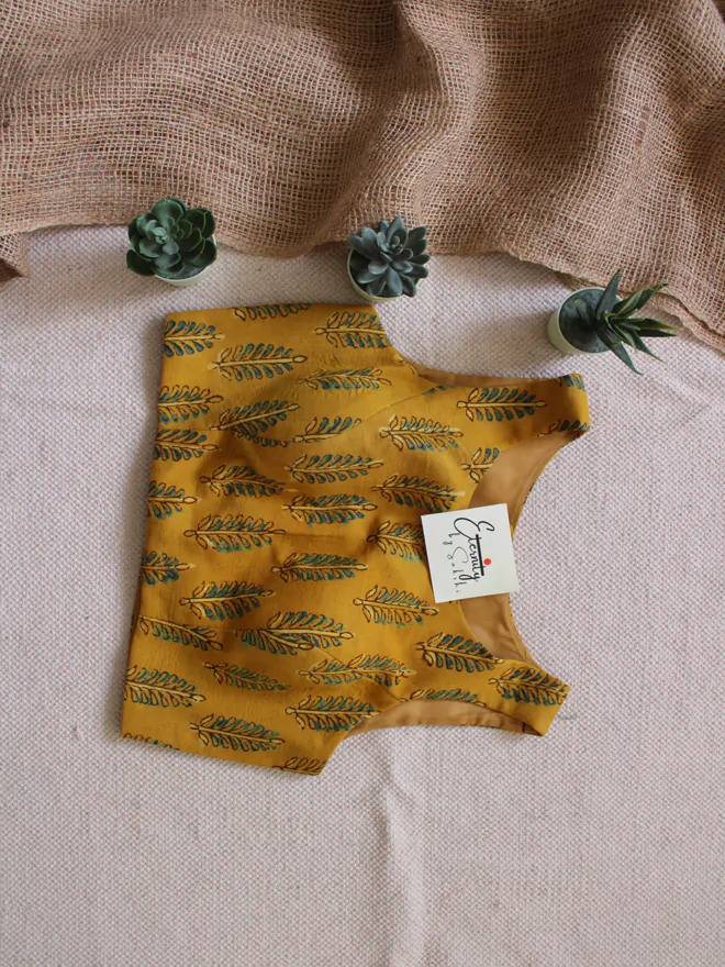 Turmeric Ajrakh Blouse