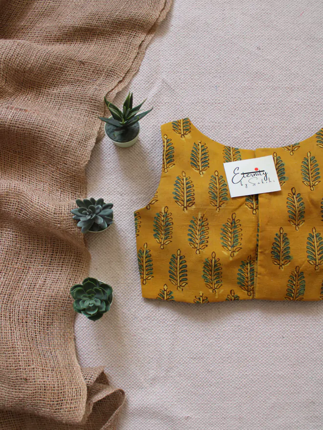 Turmeric Ajrakh Blouse