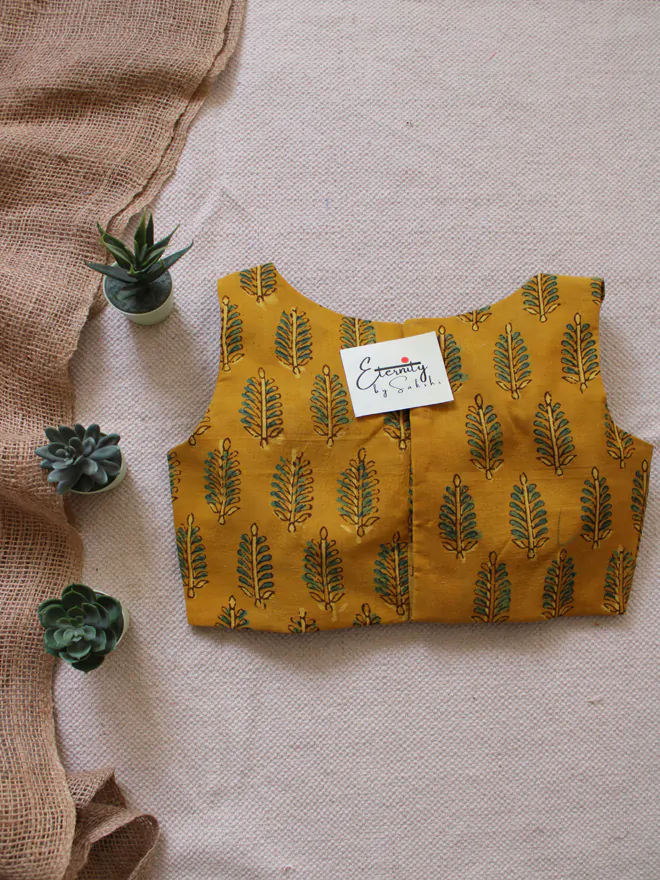 Turmeric Ajrakh Blouse