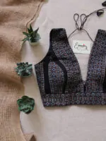 Black Blue Ajrakh Blouse