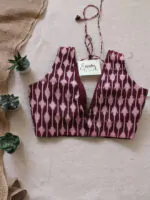 Maroon Peach Ikkat Blouse