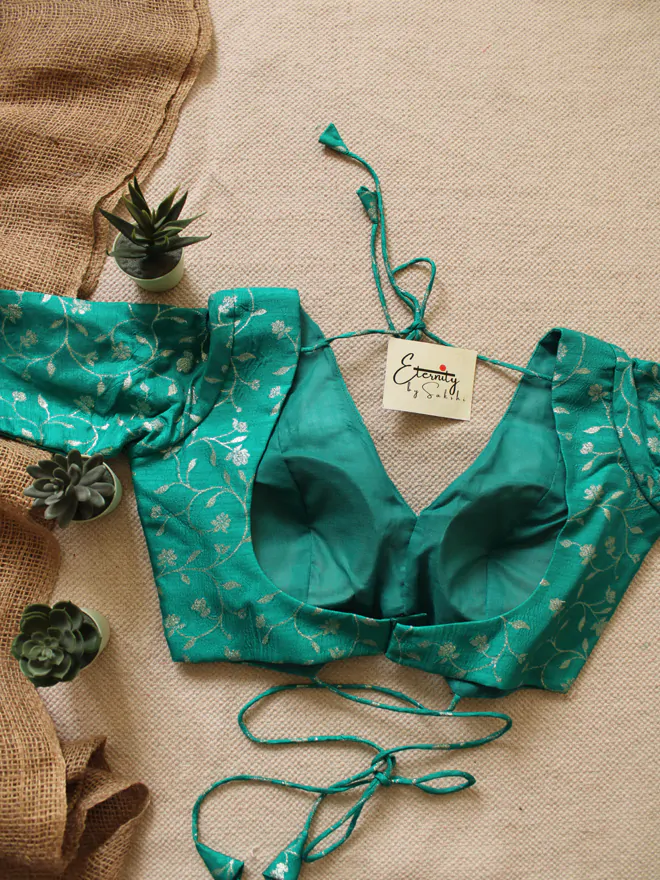 Green Brocade Blouse